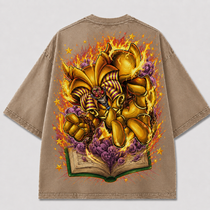 Oversized Blazing Storybook Beast Graphic Tee – Back Print Top