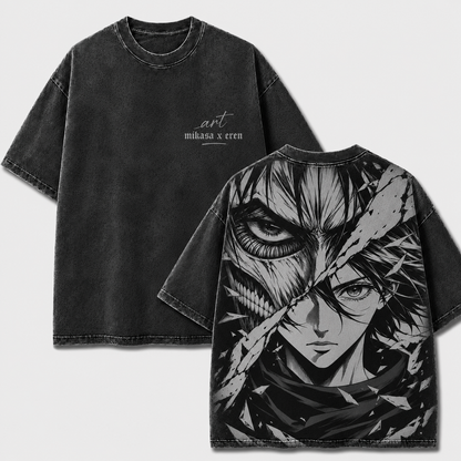 Split Face Giant Warrior Vintage Washed Graphic Tee