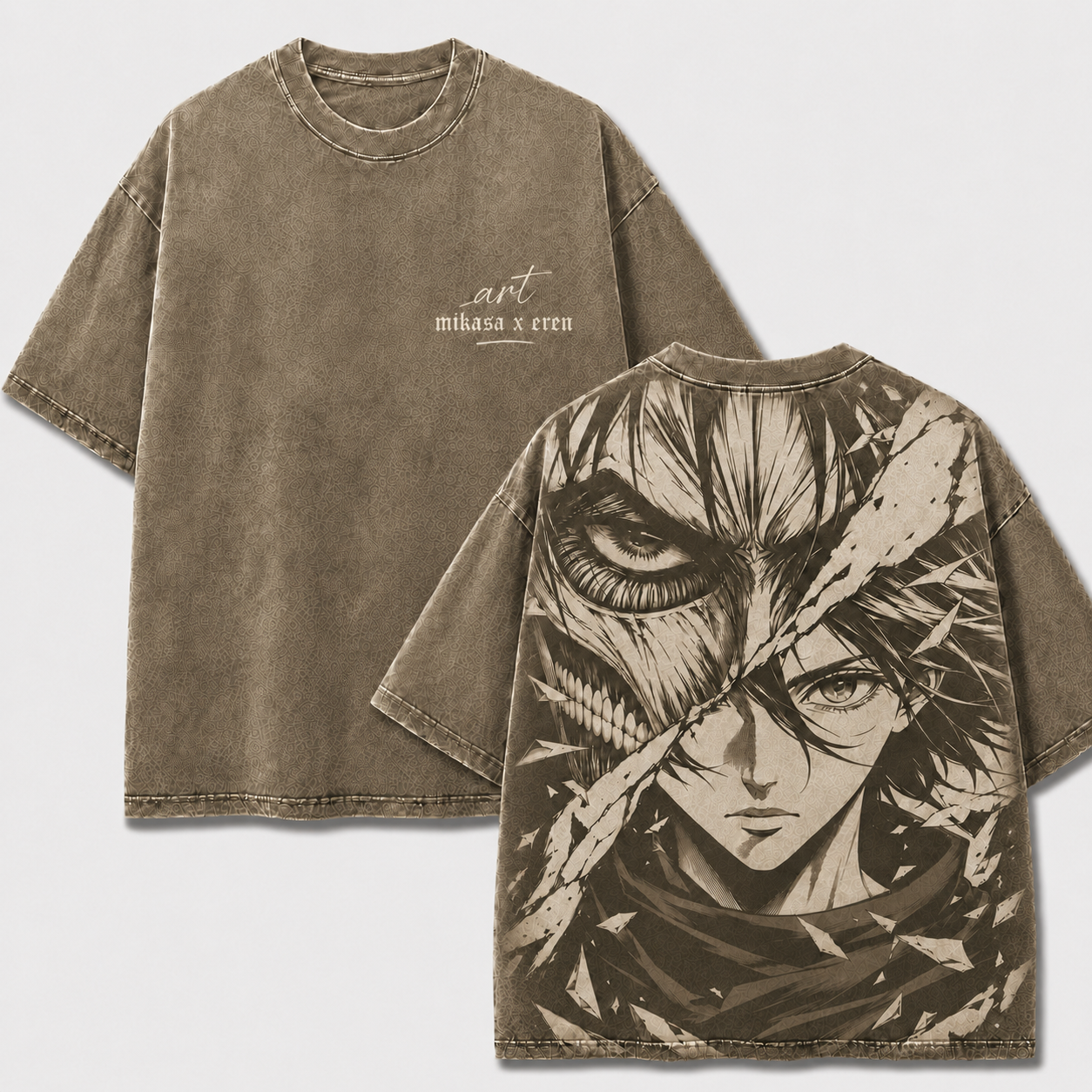 Split Face Giant Warrior Vintage Washed Graphic Tee