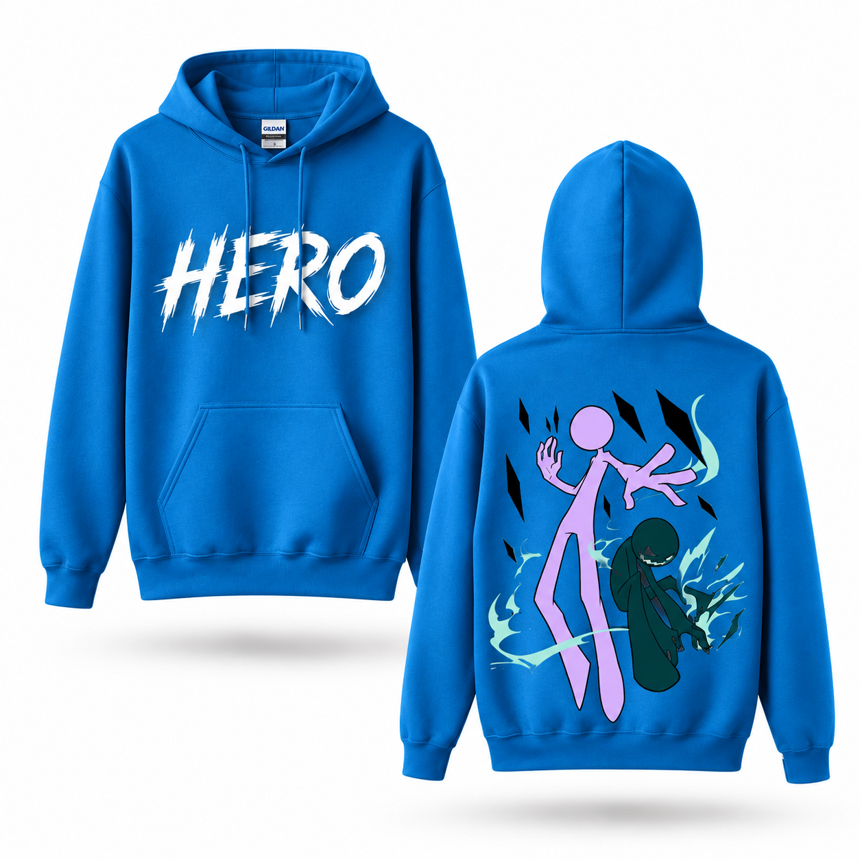 Oversized Streetwear Graphic Hoodie – Minimalist Duo Silhouette Print