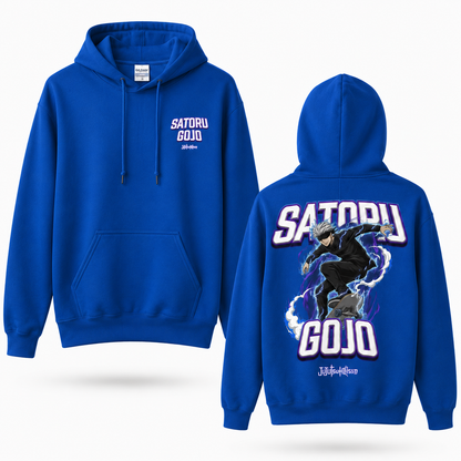 Oversized Streetwear Graphic Hoodie – Skateboarding Lightning Figure Print