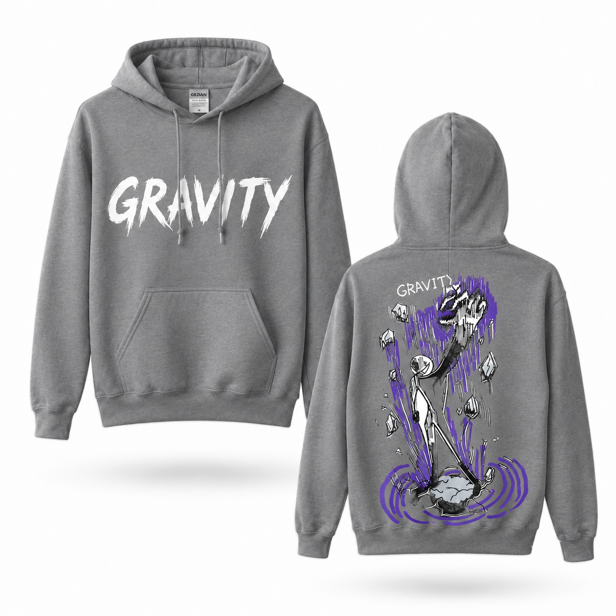 Oversized Streetwear Graphic Hoodie – Falling Fragments Sketch Print