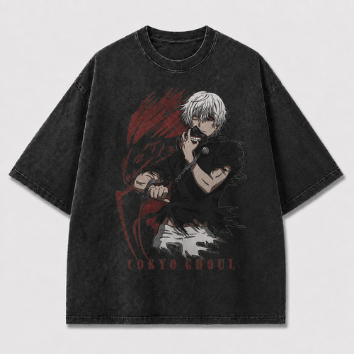 Oversized Masked Antihero Graphic Tee – Dark Streetwear Chained Warrior Shirt