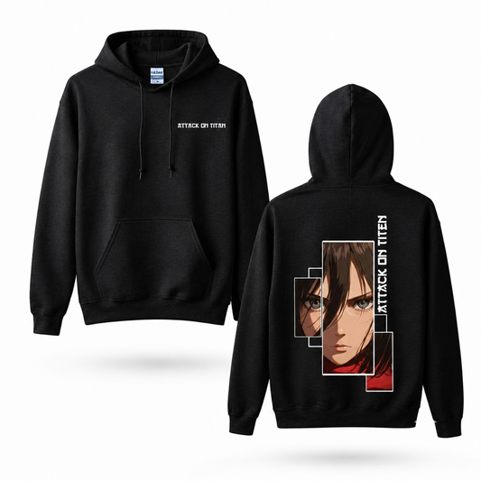 Red Scarf Female Warrior Fragmented Portrait Hoodie