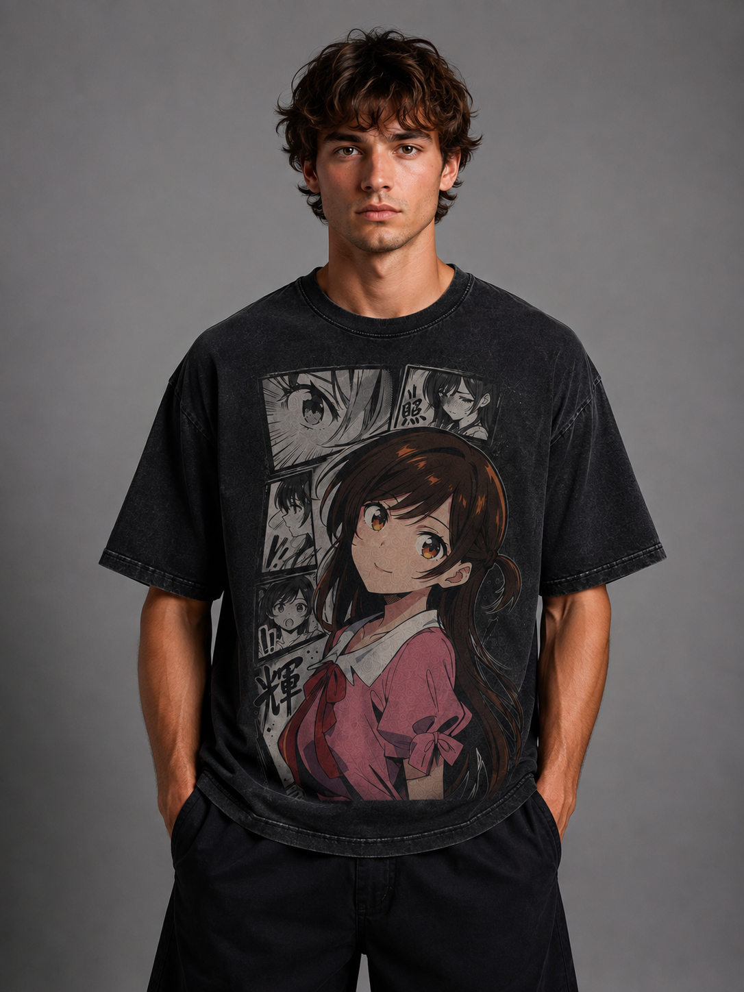 Oversized Graphic Print T-Shirt – Ponytail Waifu Streetwear Tee