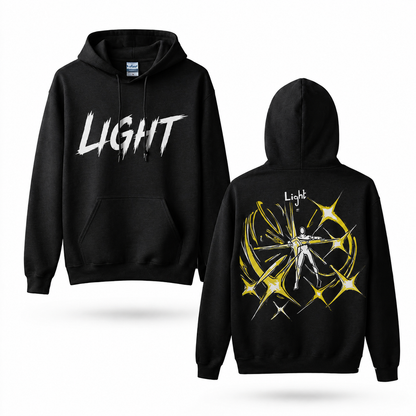 Oversized Streetwear Graphic Hoodie – Radiant Burst Silhouette Print