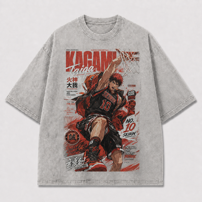 Oversized Slam Dunk Magazine Graphic Tee – Sports Cover Print Top