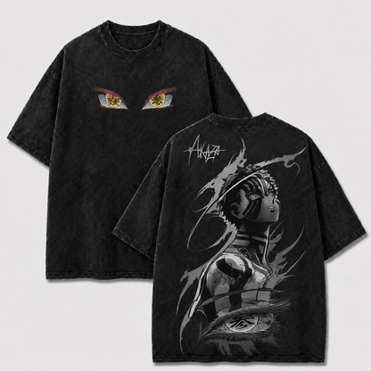 Golden-Eyed Striped Demon Vintage Washed Graphic Tee