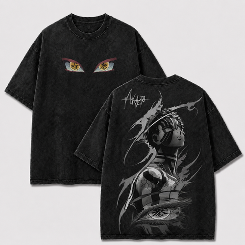 Golden-Eyed Striped Demon Vintage Washed Graphic Tee