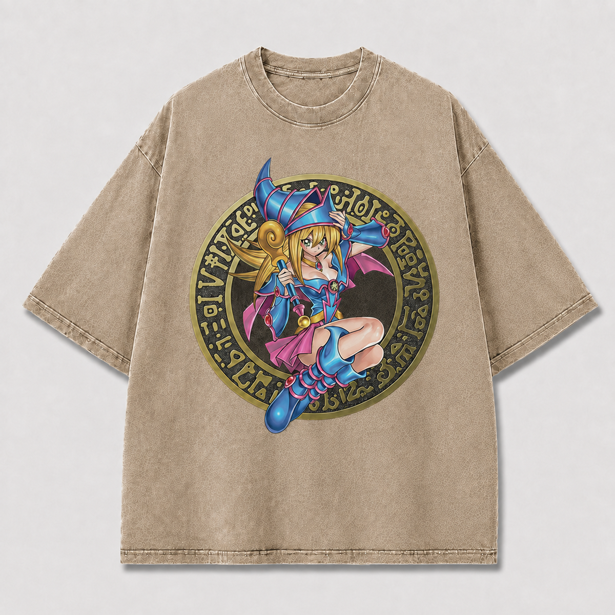 Oversized Spellcaster Graphic Tee – Fantasy Circle Print Top