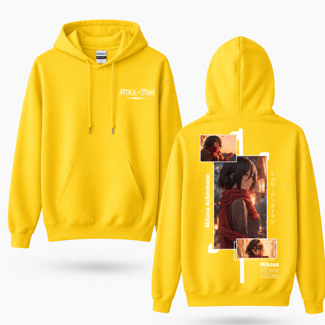 Red Scarf Female Warrior Manga Collage Hoodie