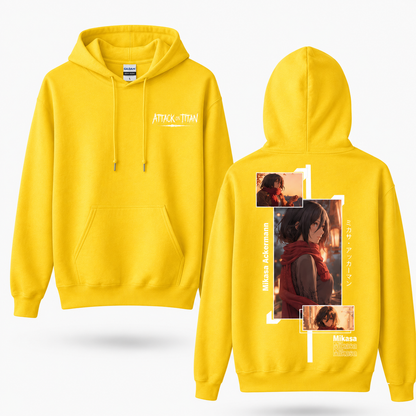 Red Scarf Female Warrior Manga Collage Hoodie
