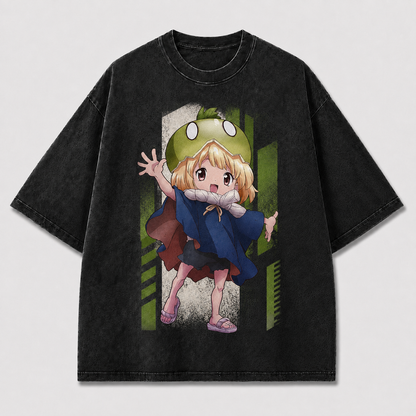 Oversized Cheerful Sprite Graphic Tee – Playful Print Top