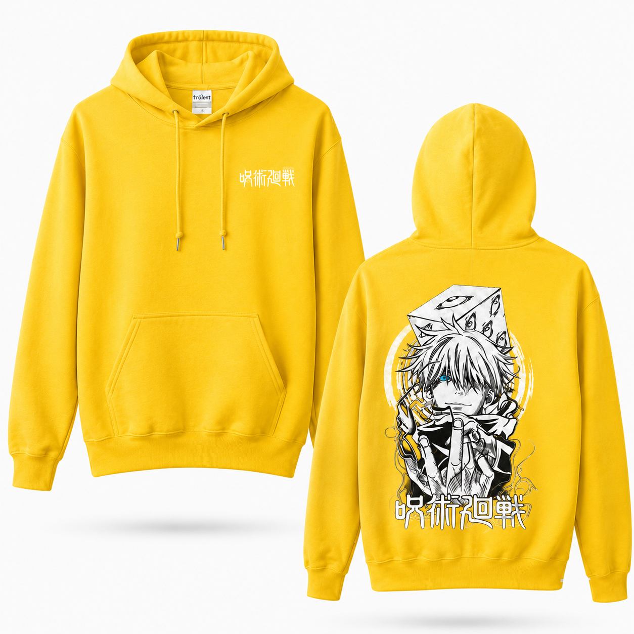 Oversized Streetwear Graphic Hoodie – Mystic Eyes Cube Sketch Print