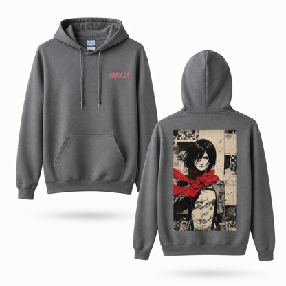 Red Scarf Warrior Manga Collage Graphic Hoodie