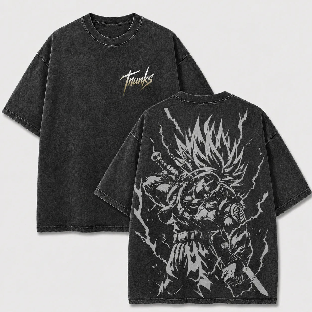 Time Traveler Lightning Sword Warrior Vintage Washed Graphic Tee