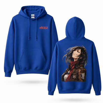 Red Scarf Female Warrior Portrait Graphic Hoodie