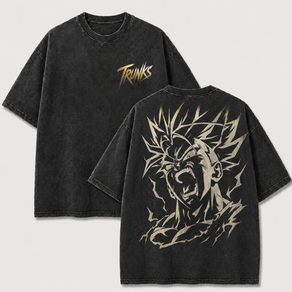 Trunks Super Saiyan Rage Vintage Washed Anime T-Shirt