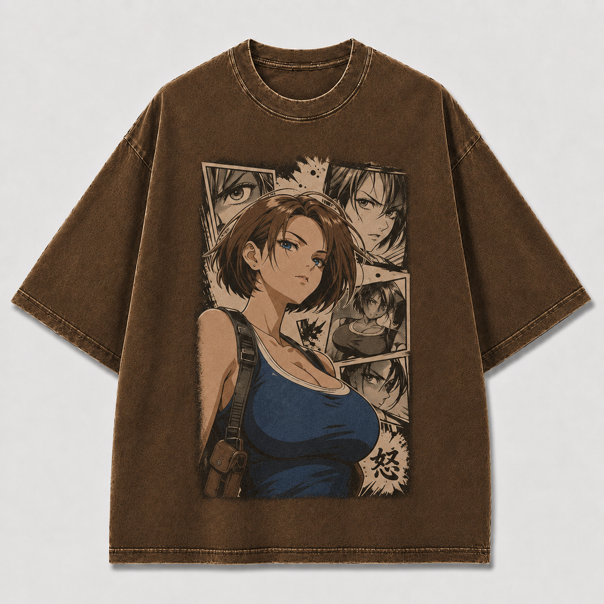Oversized Graphic Print T-Shirt – Survivor Waifu Streetwear Tee