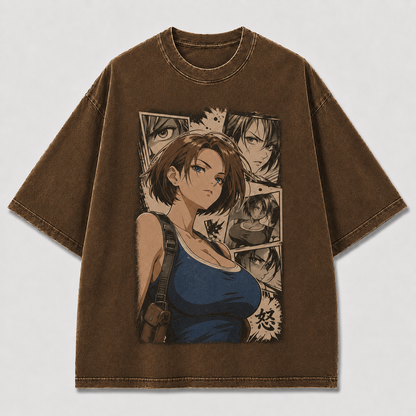 Oversized Graphic Print T-Shirt – Survivor Waifu Streetwear Tee