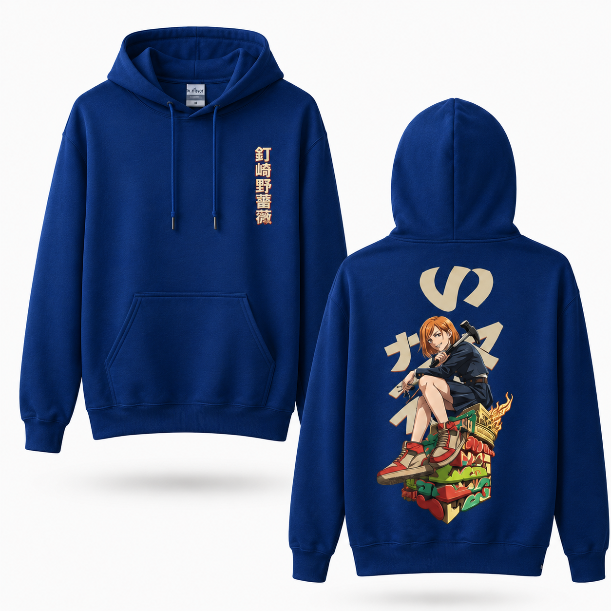Oversized Streetwear Graphic Hoodie – Sneaker Throne Character Print