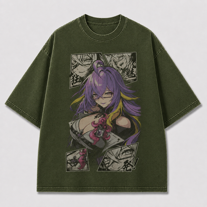 Oversized Graphic Print T-Shirt – Ombre Waifu Streetwear Tee