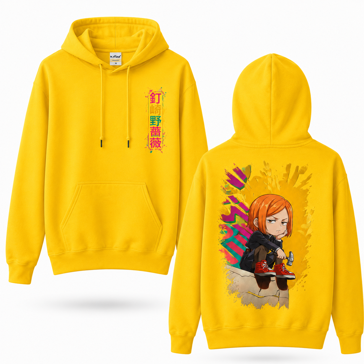 Oversized Streetwear Graphic Hoodie – Chibi Splash Art Print