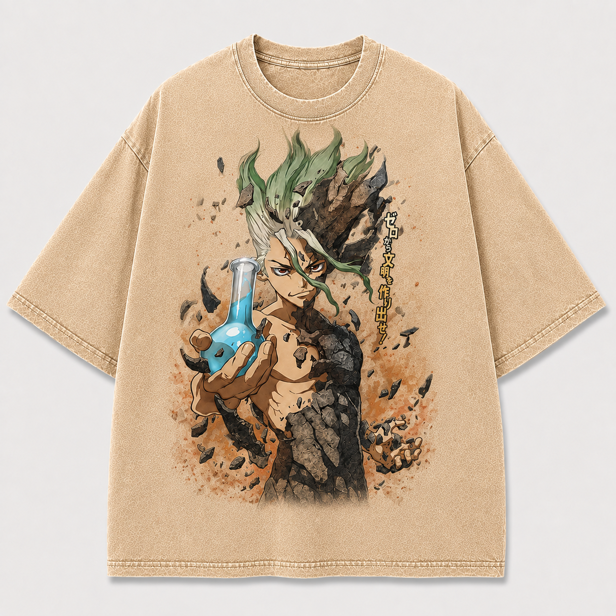 Oversized Breakout Scientist Graphic Tee – Ember Print Top