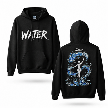 Oversized Streetwear Graphic Hoodie – Ocean Wave Figure Print