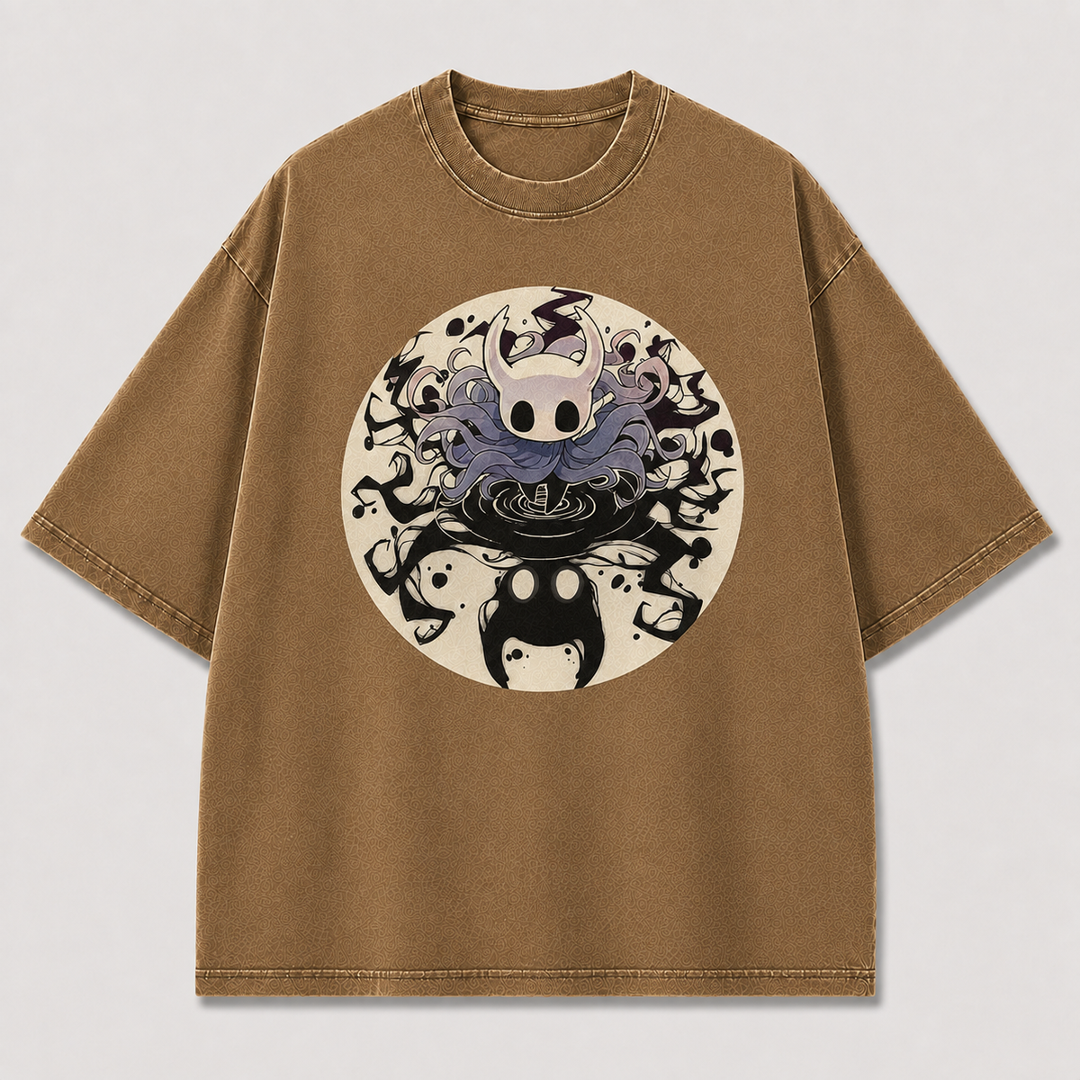 Mask Creature Reflection Circle Graphic Print Oversized Tee
