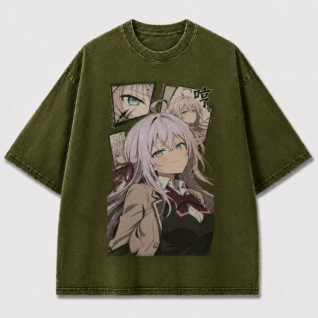 Oversized Graphic Print T-Shirt – Schoolgirl Waifu Streetwear Tee