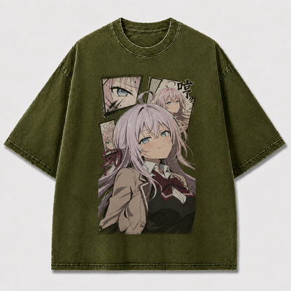 Oversized Graphic Print T-Shirt – Schoolgirl Waifu Streetwear Tee