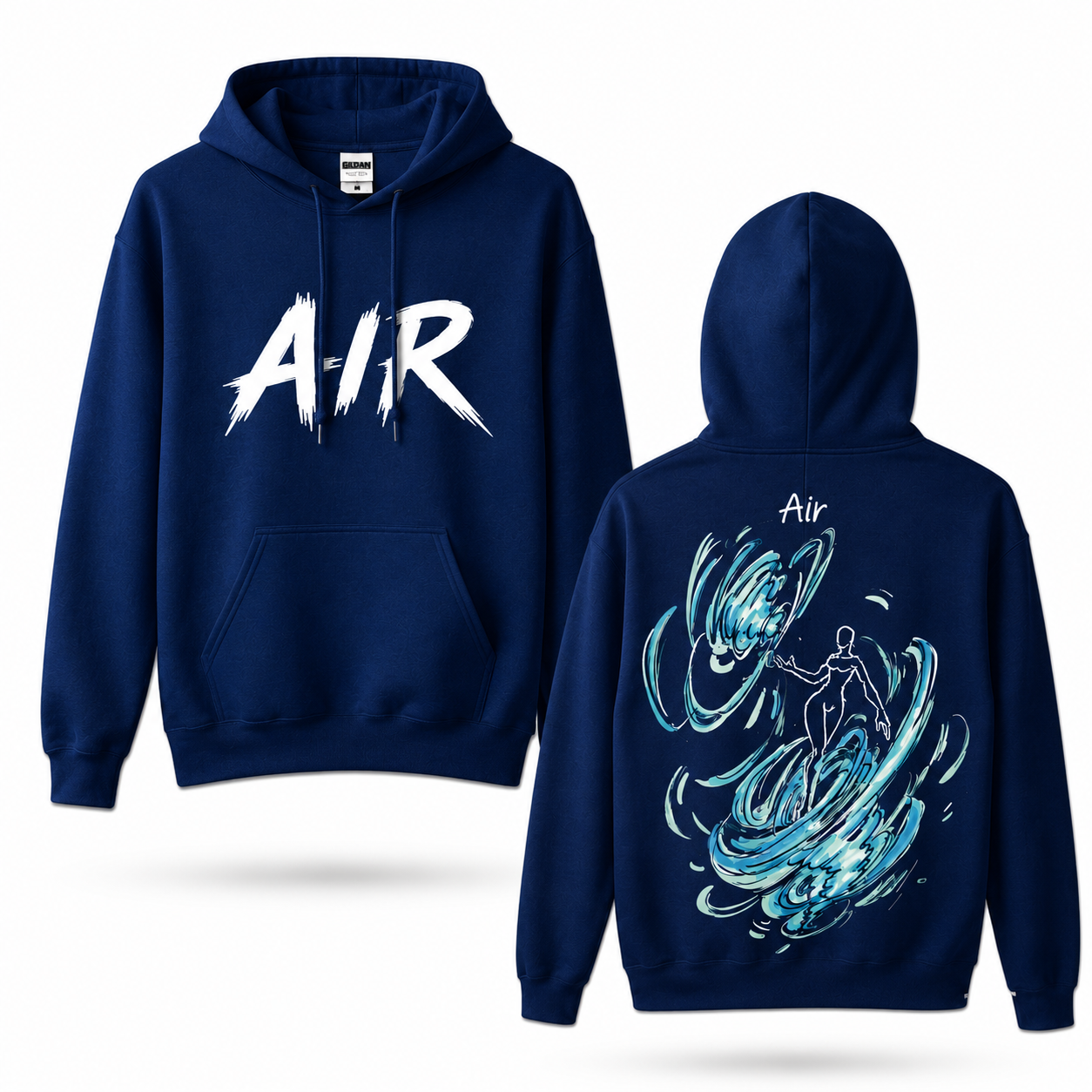 Oversized Streetwear Graphic Hoodie – Swirling Vortex Figure Print