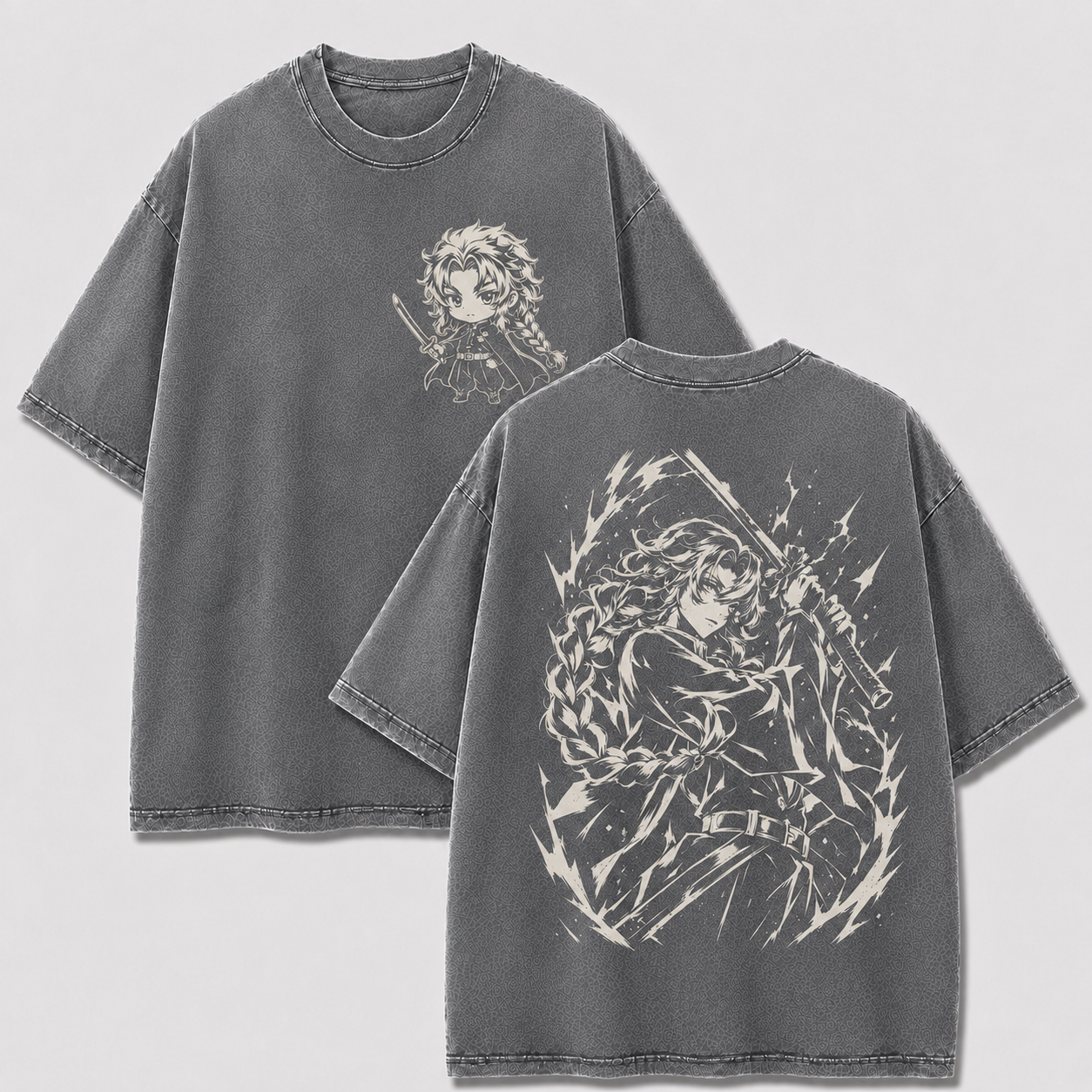 Braided Thunder Swordsman Vintage Washed Graphic Tee