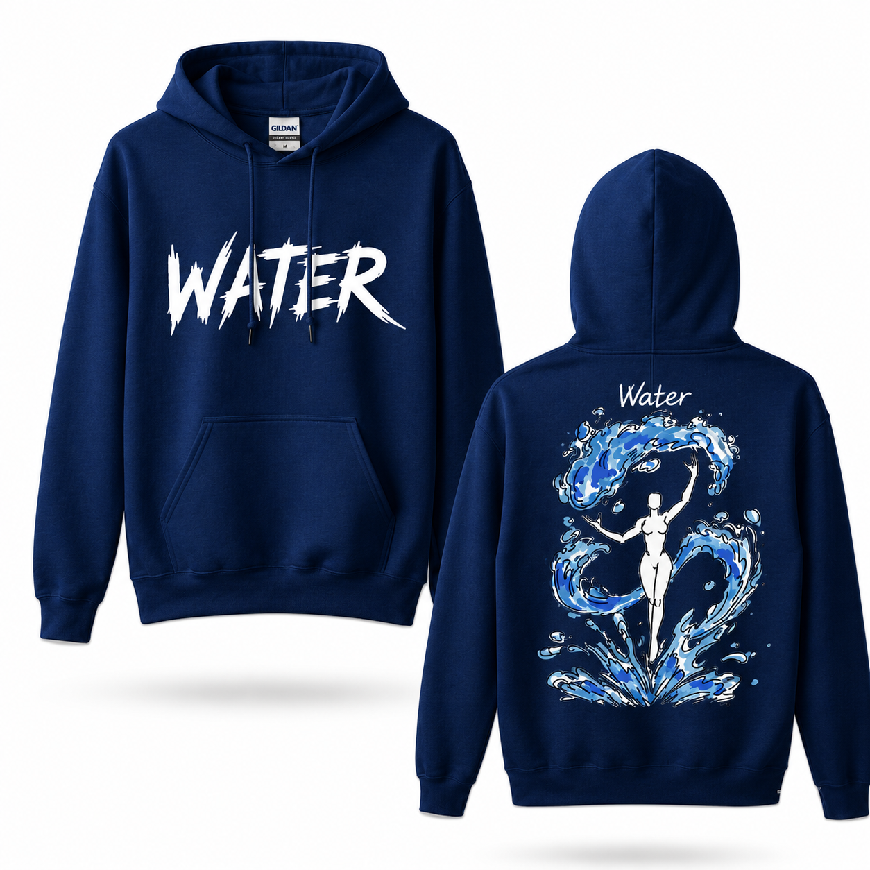 Oversized Streetwear Graphic Hoodie – Ocean Wave Figure Print