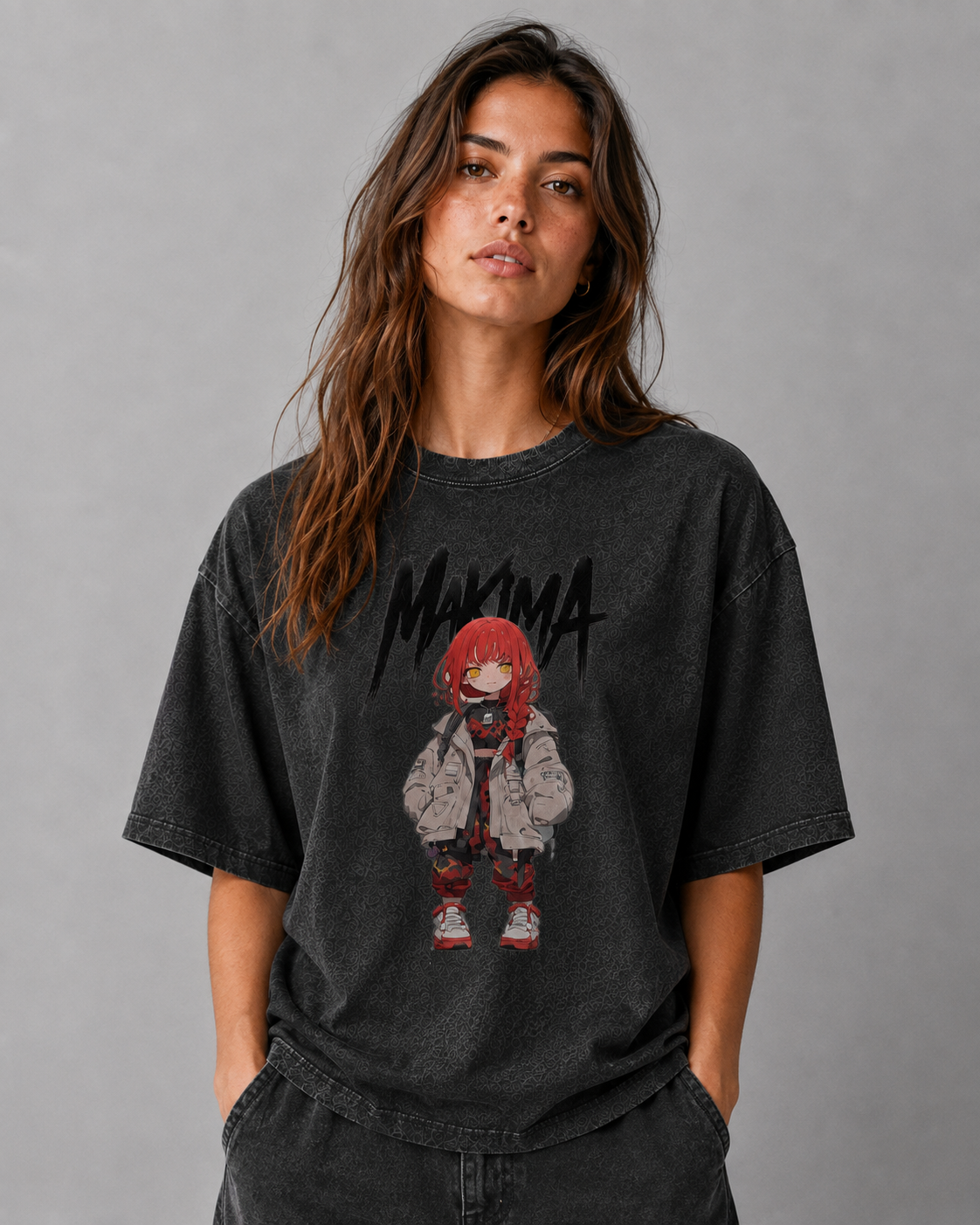 Oversized Graphic Print T-Shirt – Chibi Waifu Streetwear Tee