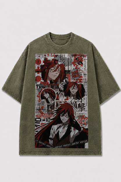 Oversized Newspaper Collage Graphic Tee – Comic Poster Print Top