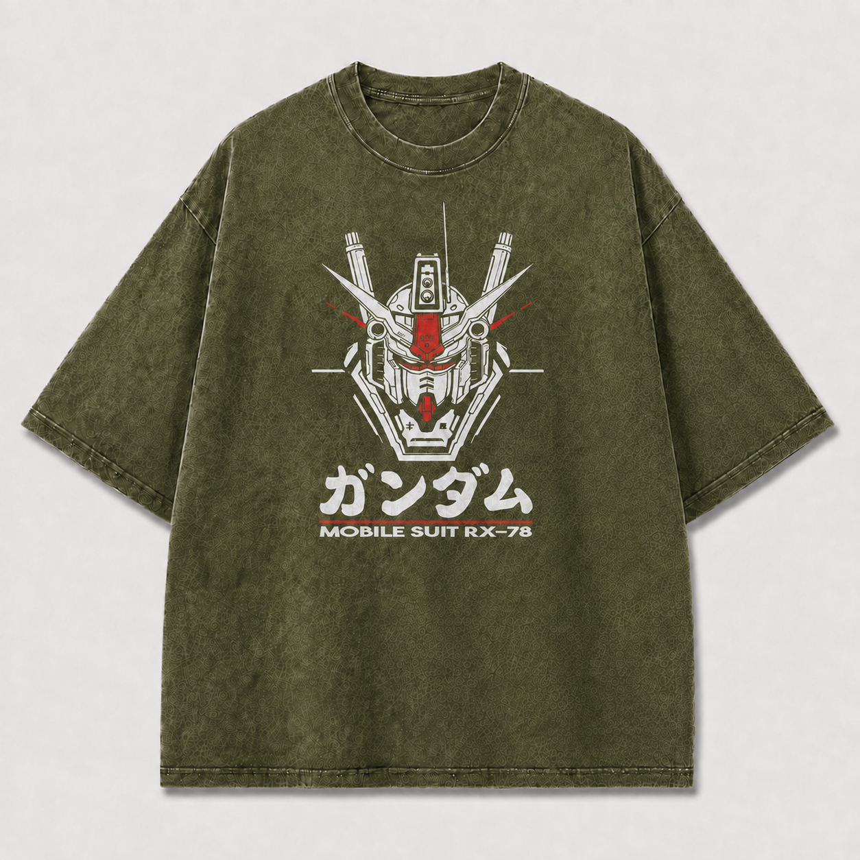 Oversized Mecha Head Graphic Tee – Bold Emblem Print Top