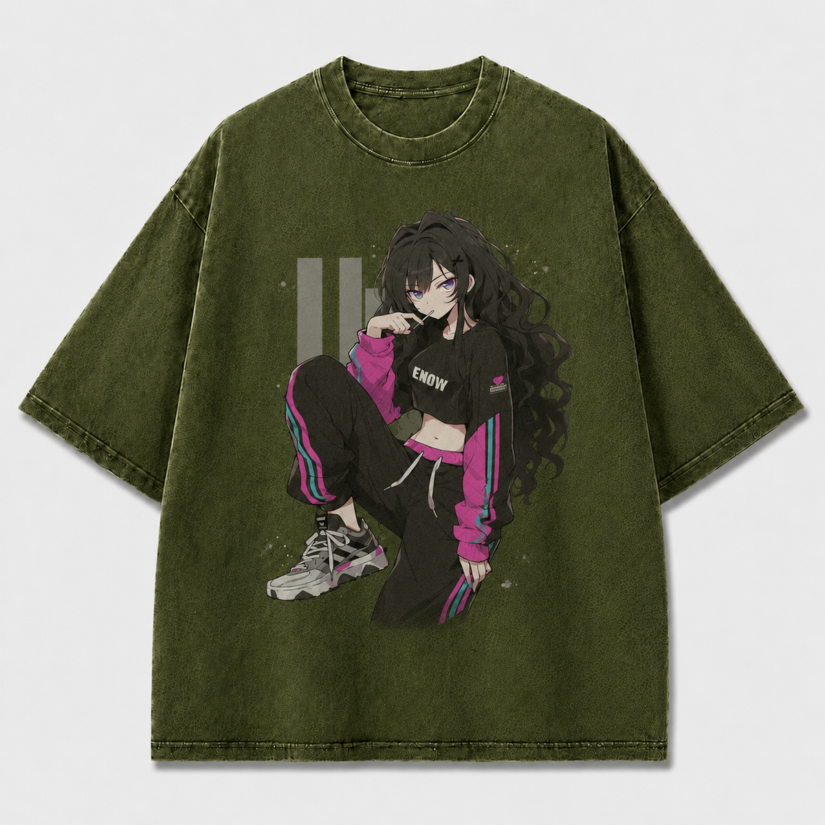 Oversized Graphic Print T-Shirt – Trackset Waifu Streetwear Tee