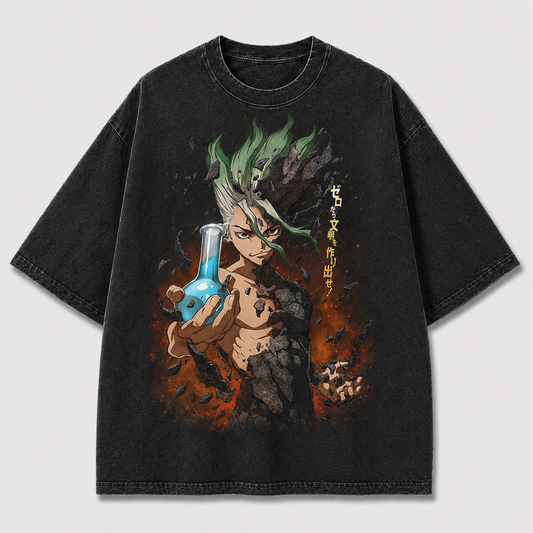 Oversized Breakout Scientist Graphic Tee – Ember Print Top