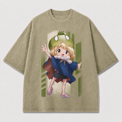 Oversized Cheerful Sprite Graphic Tee – Playful Print Top