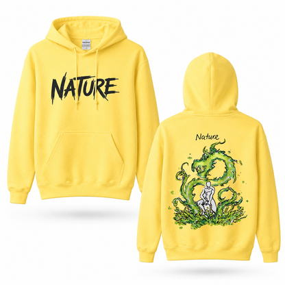 Oversized Streetwear Graphic Hoodie – Green Dragon Silhouette Print