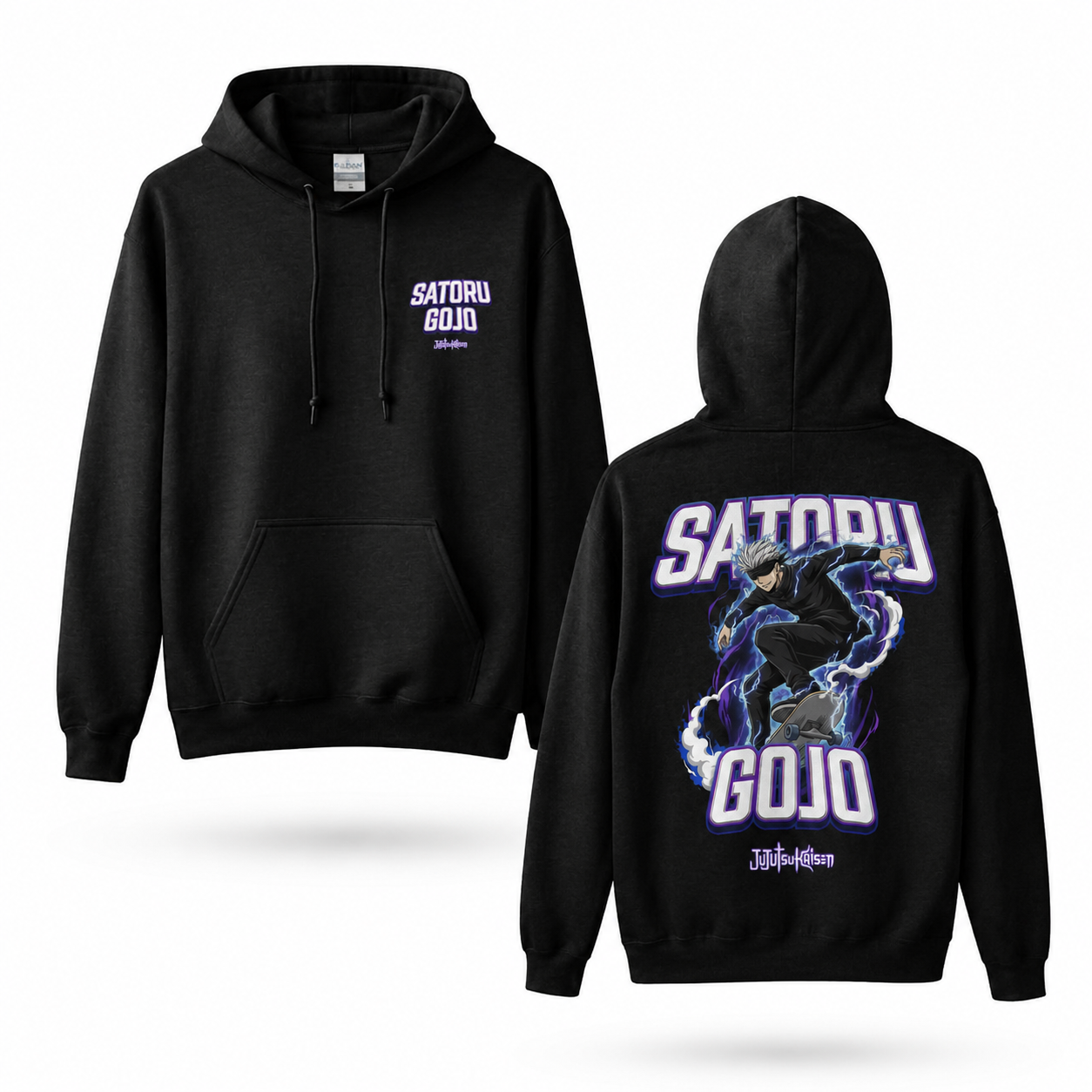 Oversized Streetwear Graphic Hoodie – Skateboarding Lightning Figure Print
