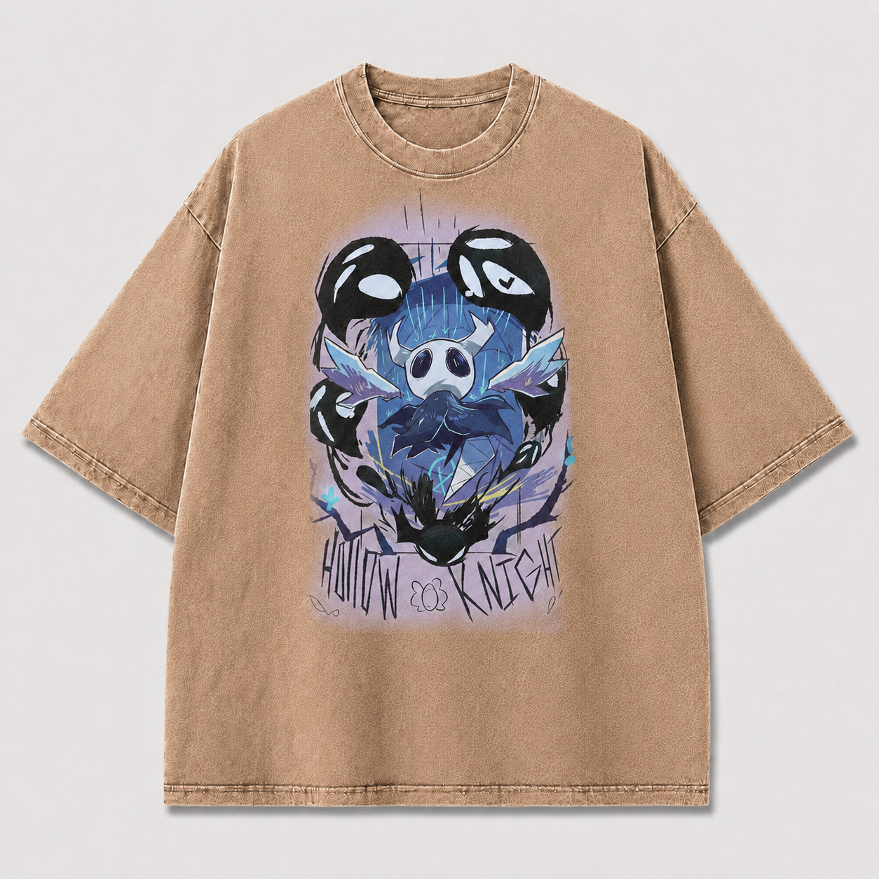 Horned Hollow Mask Creature Graphic Print Oversized Tee