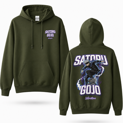 Oversized Streetwear Graphic Hoodie – Skateboarding Lightning Figure Print