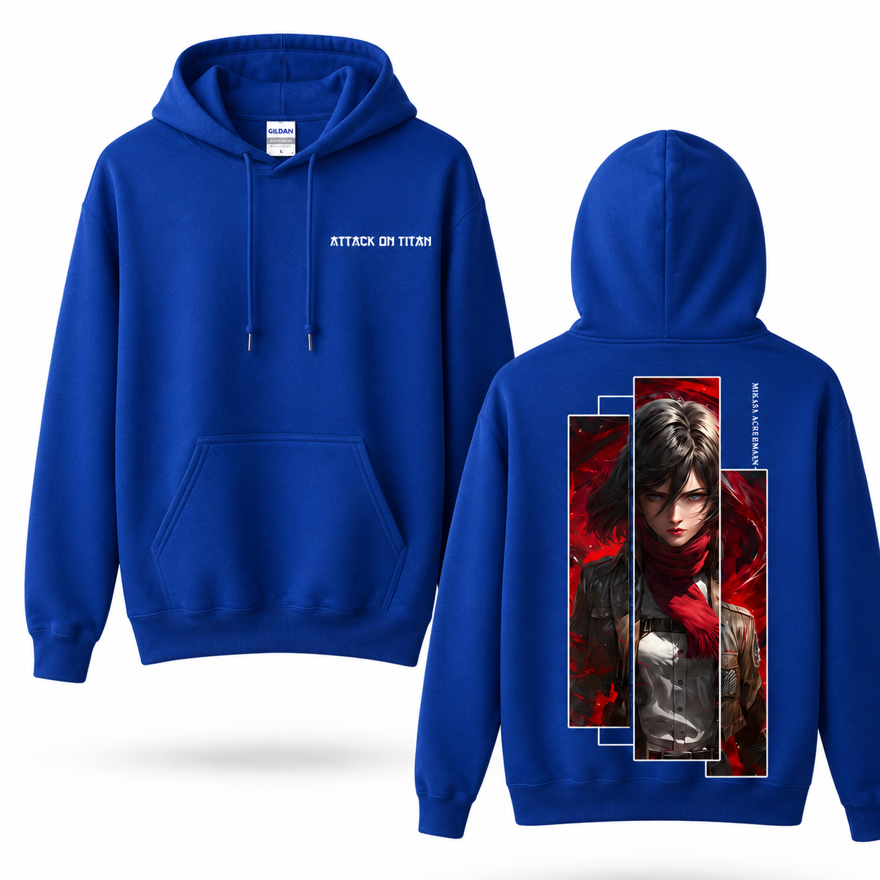 Crimson Scarf Warrior Geometric Portrait Hoodie