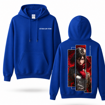 Crimson Scarf Warrior Geometric Portrait Hoodie