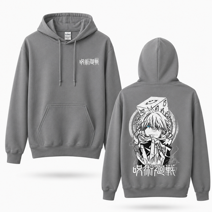 Oversized Streetwear Graphic Hoodie – Mystic Eyes Cube Sketch Print