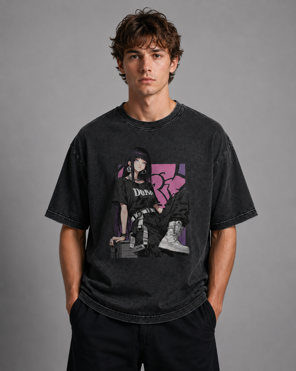 Oversized Graphic Print T-Shirt – Urban Waifu Streetwear Tee