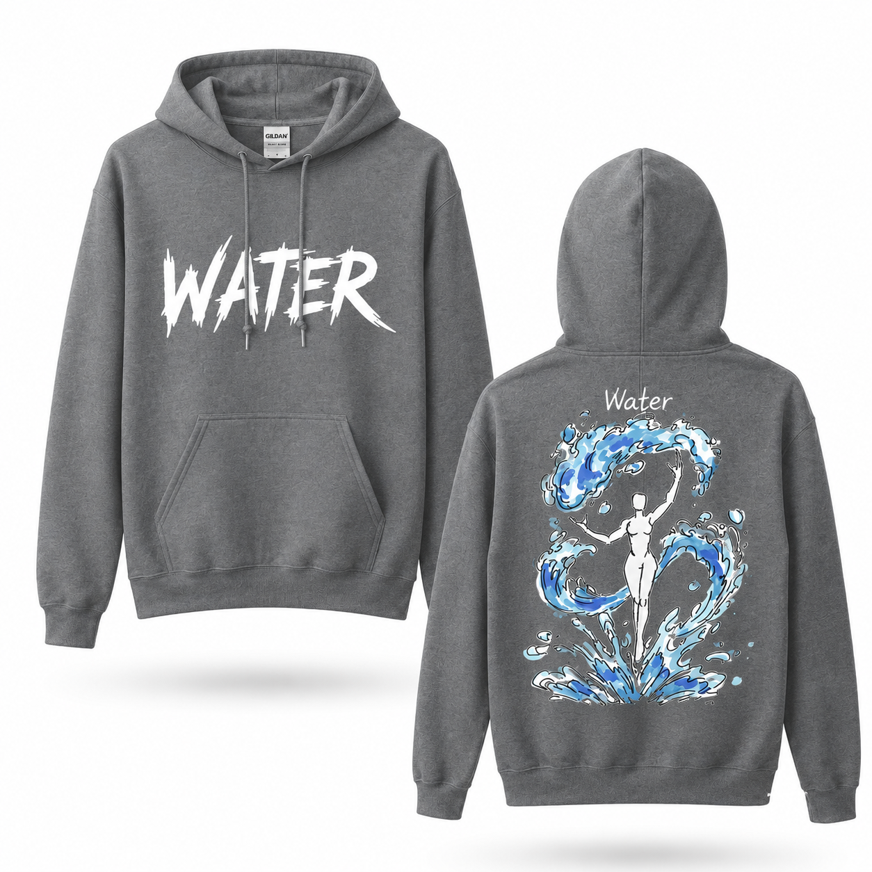 Oversized Streetwear Graphic Hoodie – Ocean Wave Figure Print